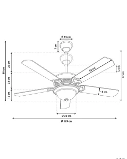 Ventoinha De Teto Dourada Com Luz Led Begej