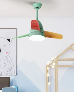 Ventoinha De Teto Multicolor Com Luz Strawberry