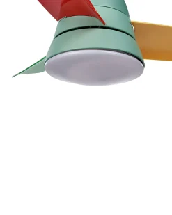 Ventoinha De Teto Multicolor Com Luz Strawberry