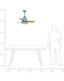 Ventoinha De Teto Multicolor Com Luz Strawberry