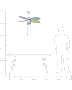 Ventoinha De Teto Multicolor Com Iluminação Weber