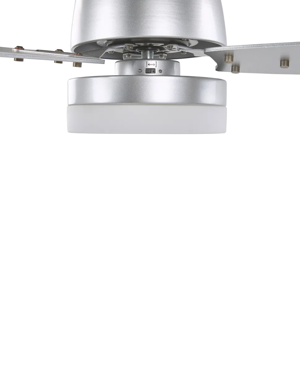 Ventoinha De Teto Prateada Com Luz Led Mlava