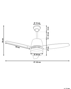 Ventoinha De Teto Prateada Com Luz Led Mlava