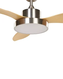 Ventoinha De Teto Prateada Com Luz Led Banderas