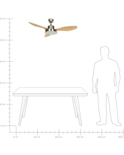 Ventoinha De Teto Prateada Com Luz Led Banderas