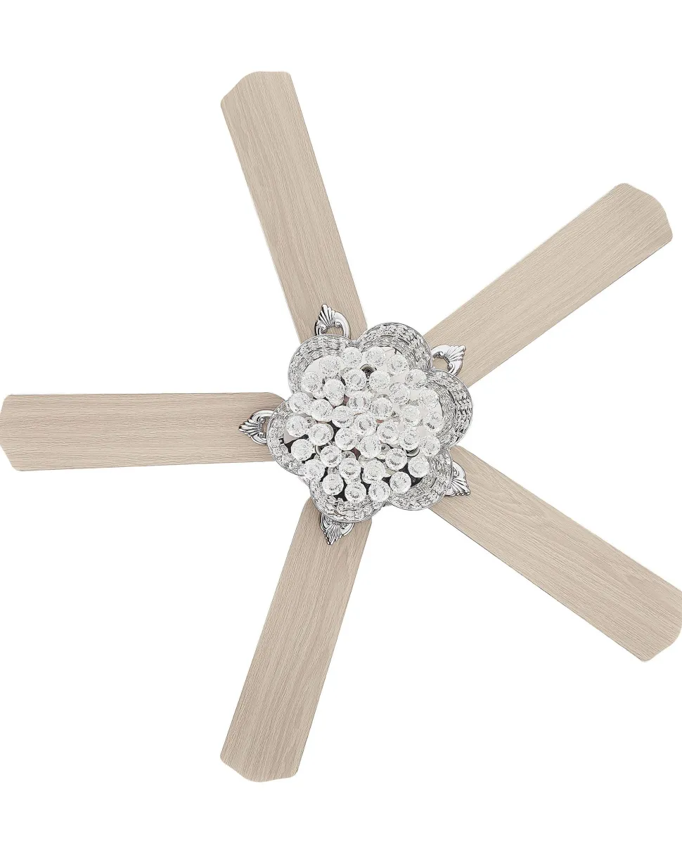 Ventoinha De Teto Prateada Com Luz Huai