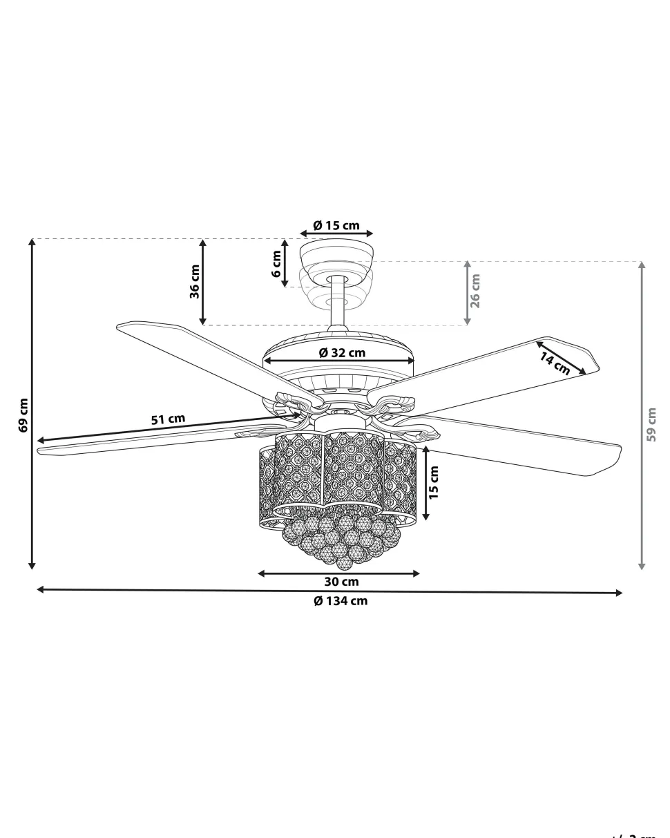 Ventoinha De Teto Prateada Com Luz Huai