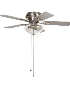 Ventoinha De Teto Prateada Com Luz Sirama