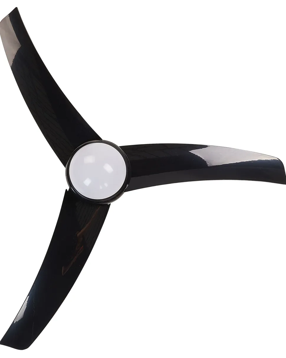 Ventoinha De Teto Preta Com Luz Led Jiboa