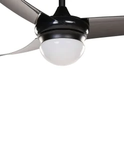 Ventoinha De Teto Preta Com Luz Led Jiboa