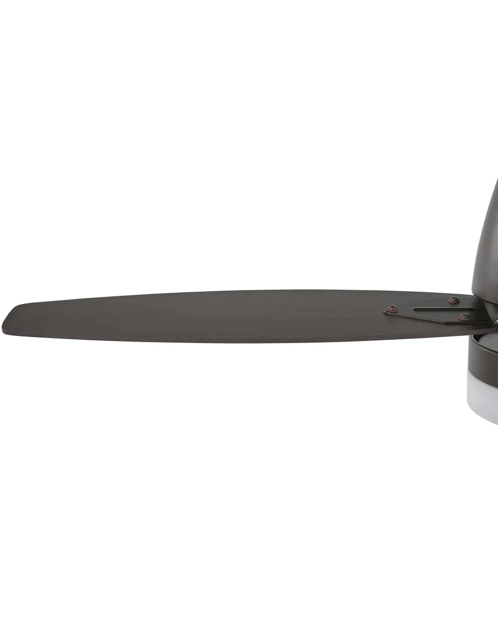 Ventoinha De Teto Preta E Castanha Com Luz Led Mlava