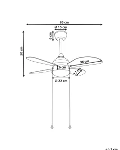Ventoinha De Teto Preta E Amarela Com Iluminação Dolores
