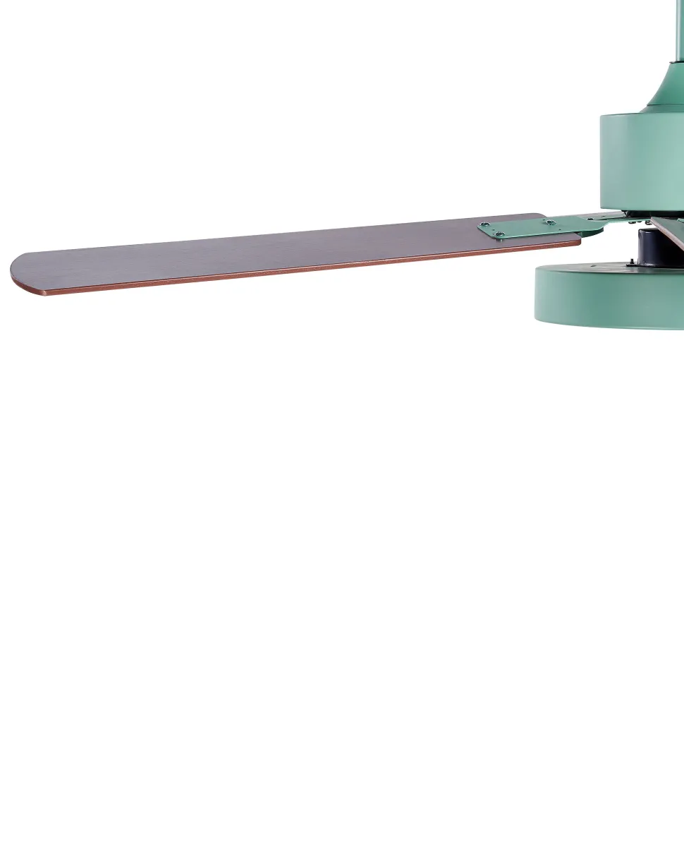 Ventoinha De Teto Verde E Castanha Clara Com Luz Hobble